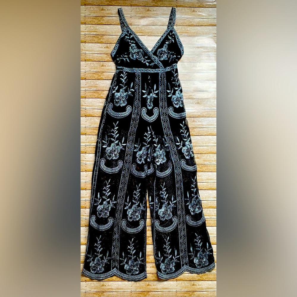 Honey Punch Black Sheer Jumpsuit New with Tags